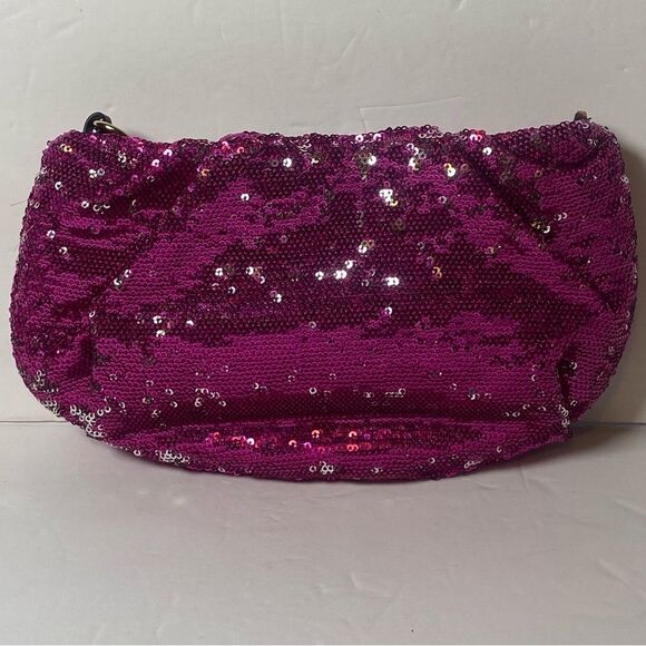 OrYany Pink and Silver Sequin Clutch - Picture 1 of 9